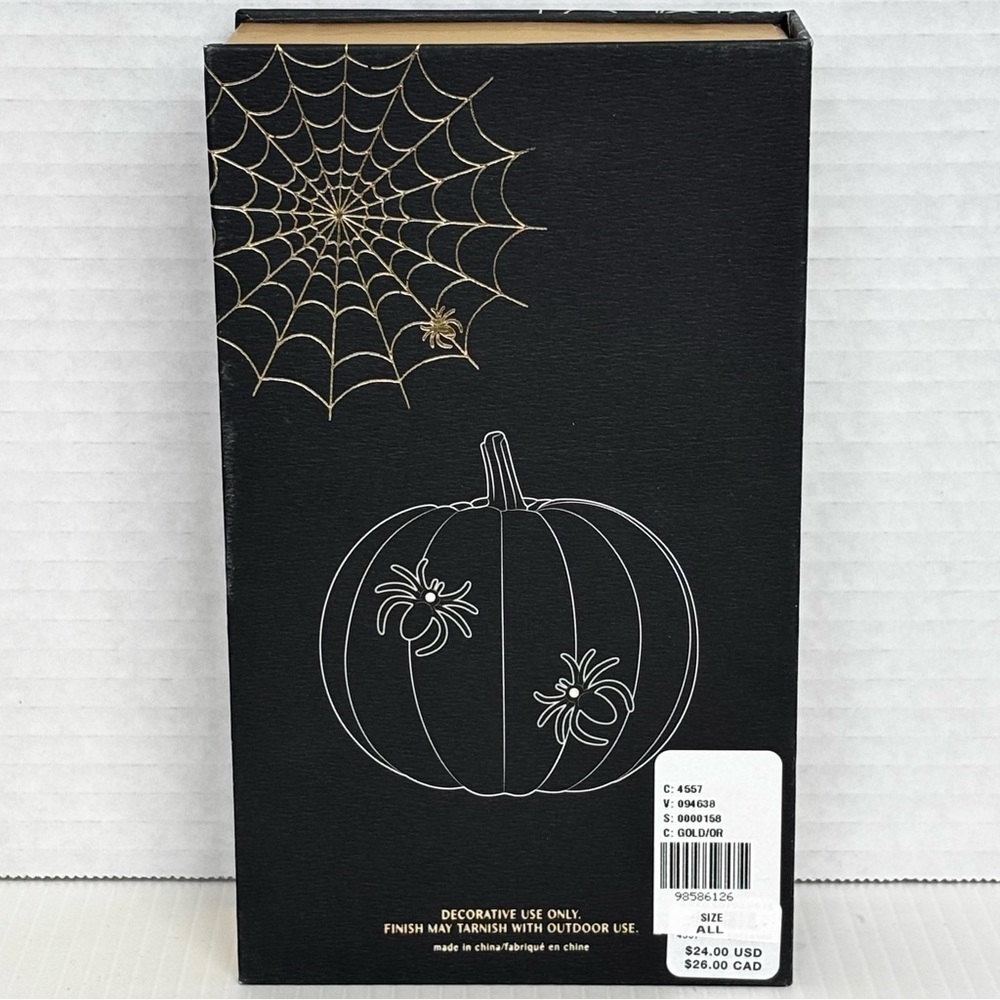 Anthropologie Halloween Black Spiders Pumpkin Pin Charms - New - Picture 2 of 6
